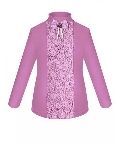 Фиолетовая школьная водолазка (блузка) для девочки 83193-ДНШ19
