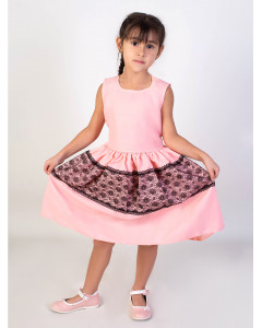 Нарядное персиковое платье для девочки 82563-ДН19