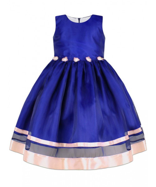 Синее нарядное платье для девочки 84164-ДН19