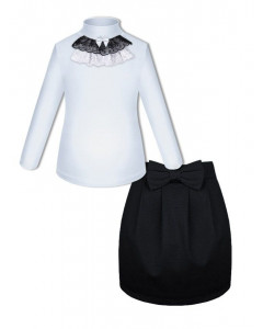 Школьный комплект с черной юбкой и белой блузкой 8111-78051