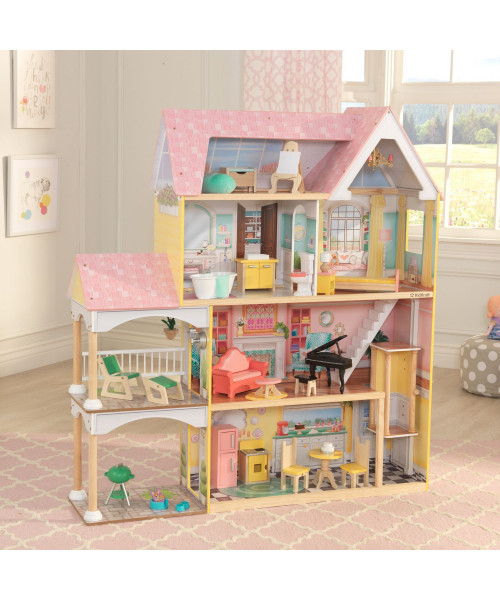 Кукольный домик Особняк Лола, с мебелью 30 элементов, интерактивный