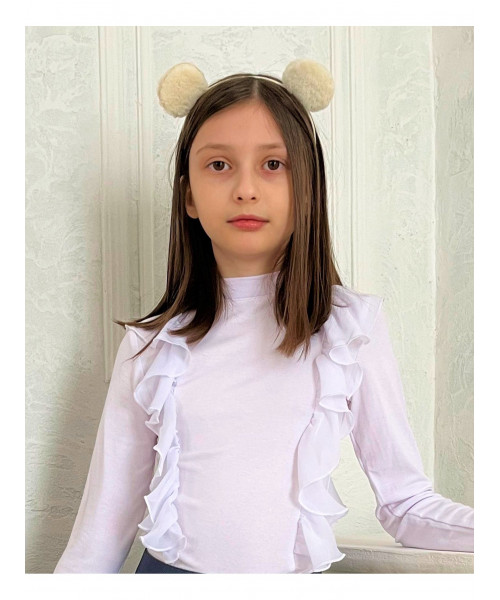 Школьная белая водолазка (блузка) для девочки 8478-ДШ20