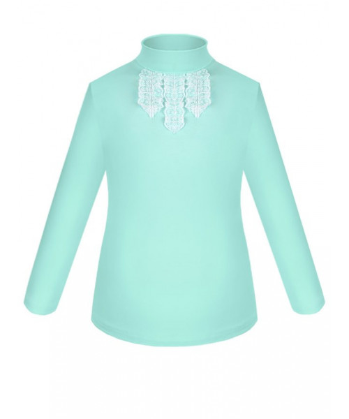 Бирюзовая школьная водолазка (блузка) для девочки 82532-ДШ18