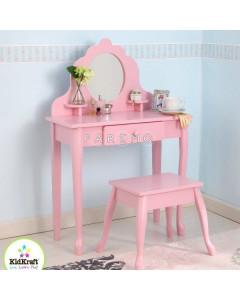 Розовый туалетный столик из дерева для девочки "Дива" (Pink Medium Vanity & Stool)