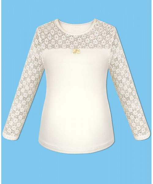 Школьный молочный джемпер (блузка) для девочки 77521-ДШ19