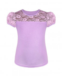 Сиреневая футболка (блузка) для девочки 78776-ДШ19