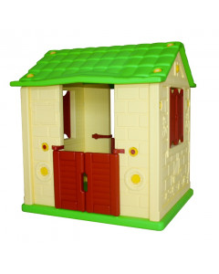 Игровой домик для детей "Королевский" (2 окна, 2 двери), желтый