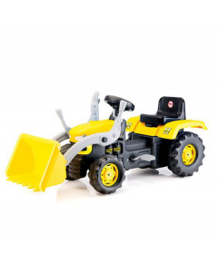 Педальный трактор-экскаватор желто-черный
