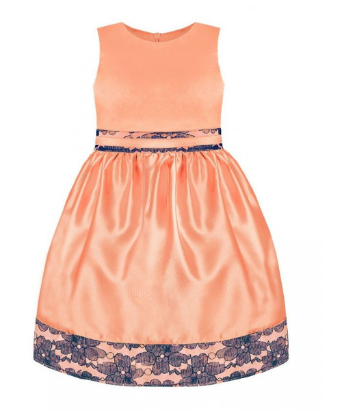 Персиковое нарядное платье для девочки 80534-ДН17