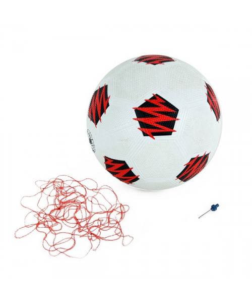 Мяч футбольный №5 резин., белый с рисунком, арт. RS14