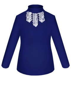 Синяя школьная водолазка (блузка) для девочки 82536-ДШ19