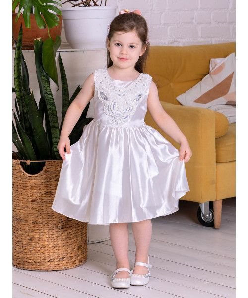 Белое нарядное платье для девочки 8300-ДН18