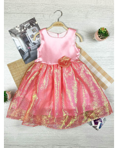 Розовое платье для девочки 82761-ДН18