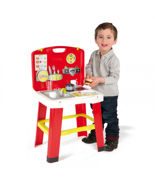 Игрушка-трансформер для детей Кухня в чемоданчике с аксессуарами