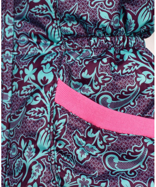 Тёплая фиолетовая куртка для девочки 84074-ДЗ19