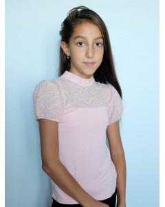 Розовая школьная водолазка(блузка) для девочки 59931-ДШ22