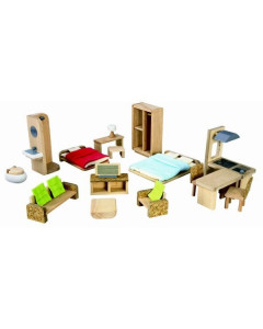 Деревянный игрушечный набор мебели для дома