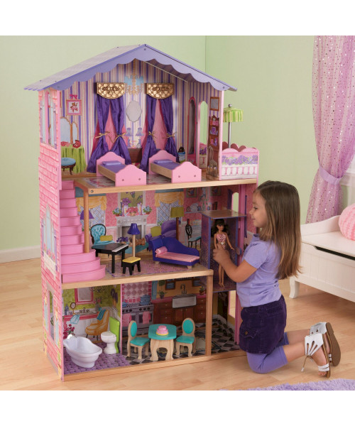 Деревянный домик Барби Особняк мечты (My Dream Mansion) с мебелью 13 элементов