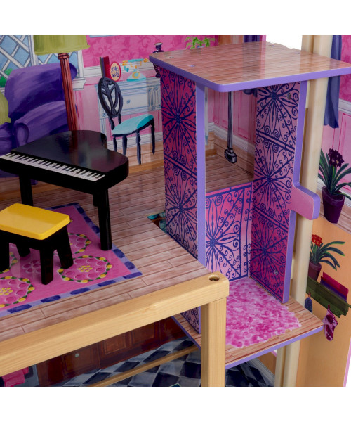 Деревянный домик Барби Особняк мечты (My Dream Mansion) с мебелью 13 элементов