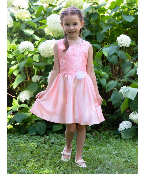 Персиковое платье для девочки 82822-ДН18