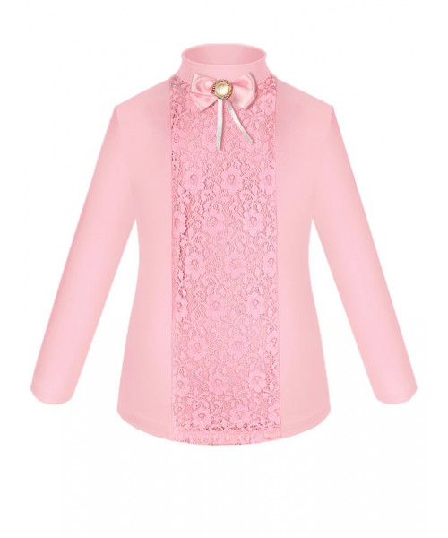 Розовая школьная водолазка (блузка) для девочки 83191-ДНШ19