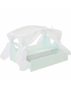 Кроватка с бельевым ящиком  Серии "Любимая кукла", цвет Аквамарин