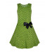 Зеленое платье в горошек для девочки 79351-ДЛ7