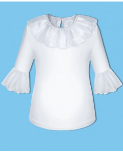 Белый школьный джемпер (блузка) для девочки 78753-ДШ20