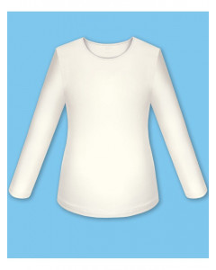 Школьный молочный джемпер (блузка) для девочки 8020-ДОШ19