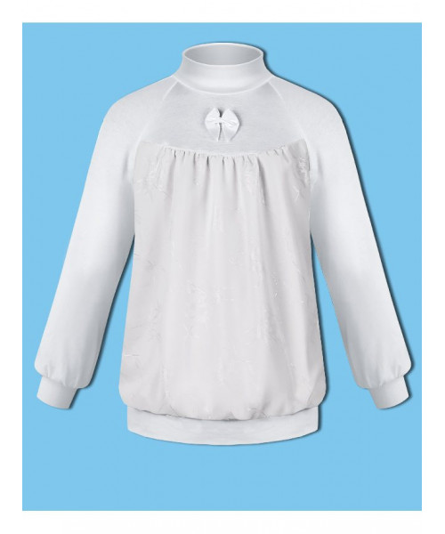 Белая школьная блузка для девочки 79381-ДШ18