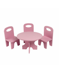 Набор мебели для кукол "Классика": стол + стулья, цвет: розовый