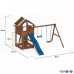 Игровой набор для детской площадки: домик с тентом, горка с лестницей, песочница, канат, веревочная