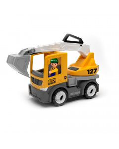 Строительный грузовик-экскаватор с водителем игрушка 22 см