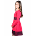Малиновое платье для девочки с гипюром 8099-ДН22