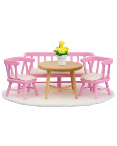 Кукольная мебель Смоланд Обеденный уголок розовый