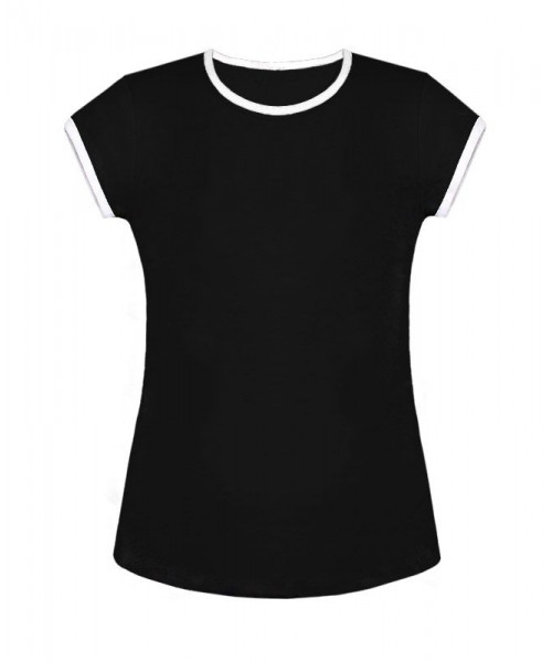 Чёрная футболка для девочки 84592-ДС20