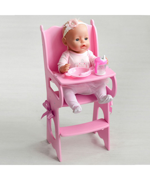 Стульчик для кормления кукол, цвет: розовый