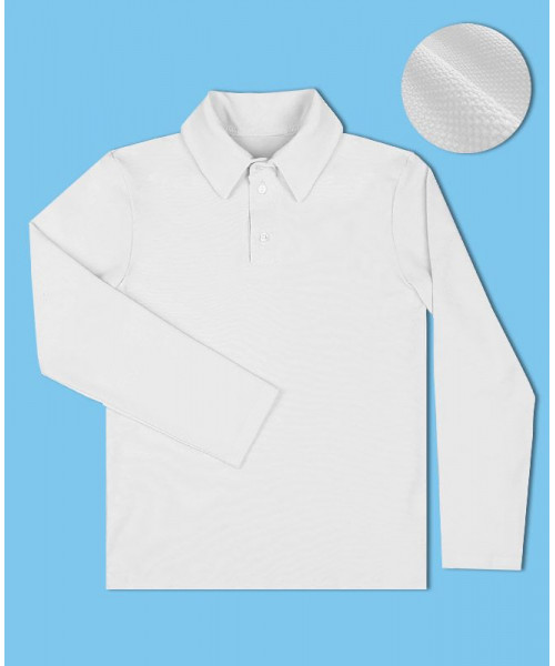 Белая рубашка-поло для мальчика 6630-МОШ20