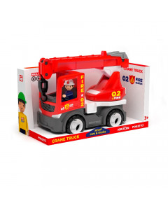 Пожарный грузовик с краном и водителем игрушка 22 см