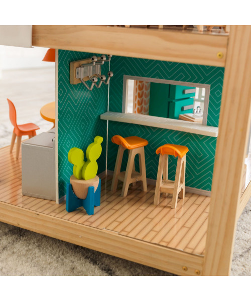 Кукольный домик Ассембли, с мебелью 42 элемента, на колесиках