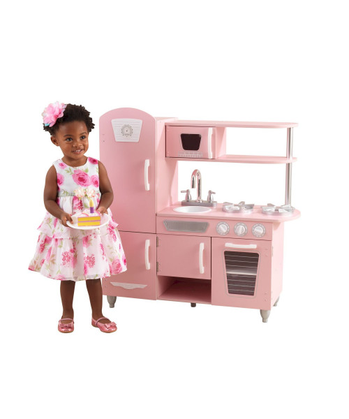 Кухня игровая Винтаж, цвет: розовый с белым