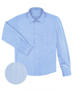 Голубая школьная рубашка в полоску на мальчика 29932-ПМ21