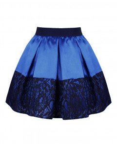 Синяя нарядная юбка в складку для девочки 831313-ДН19