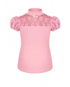 Розовый школьный джемпер (блузка) для девочки 59934-ДШ19