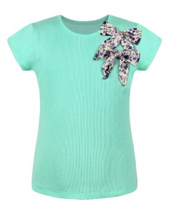 Салатовая футболка(блузка) для девочки 79815-ДЛ18
