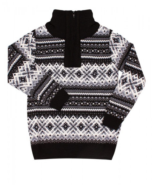 Черный вязаный свитер для мальчика 15441-ПВ19