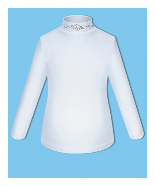 Школьная белая водолазка (блузка) для девочки 7448-ДШ18