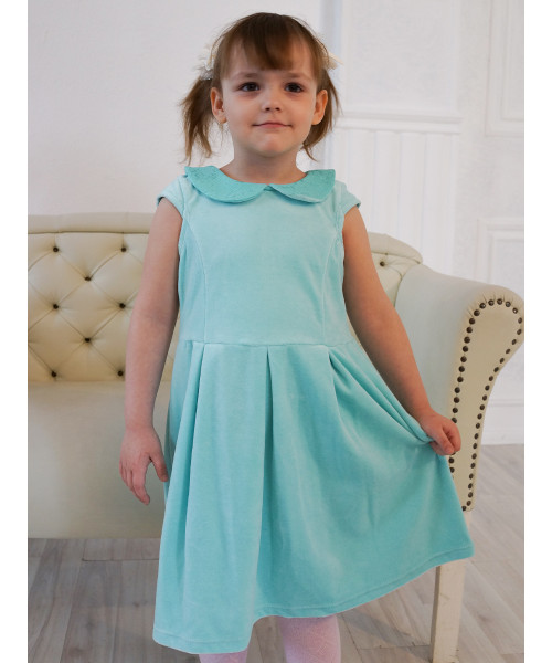 Бирюзовое платье для девочки 82992-ДН18