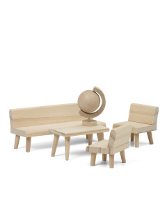 Набор деревянной мебели для домика «Сделай сам» Гостиная