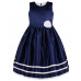 Нарядное синее платье с лентами для девочки 84341-ДН19